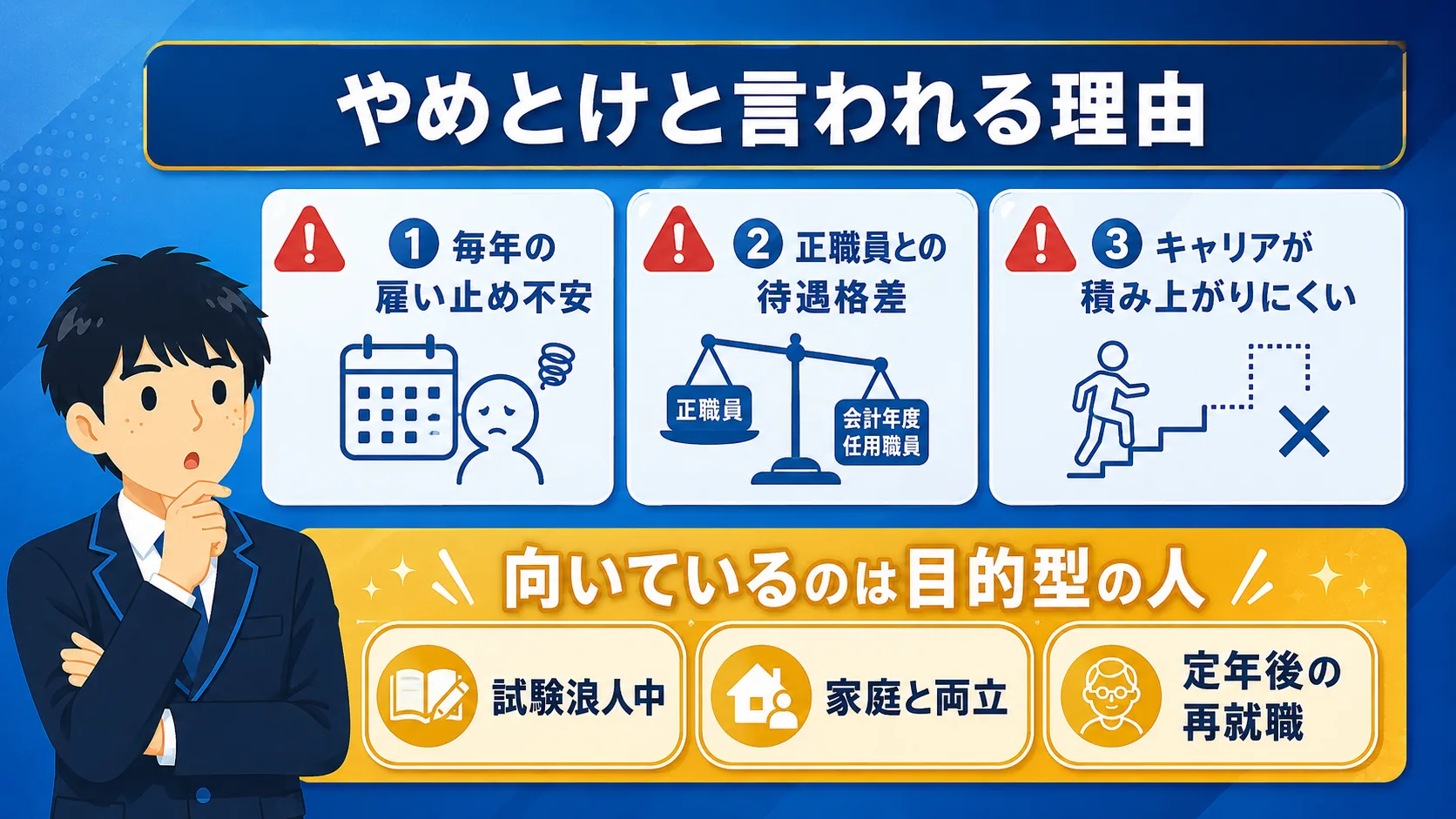 やめとけと言われる理由(会計年度任用職員/給料・正職員 違い・やめとけ・つなぎ)