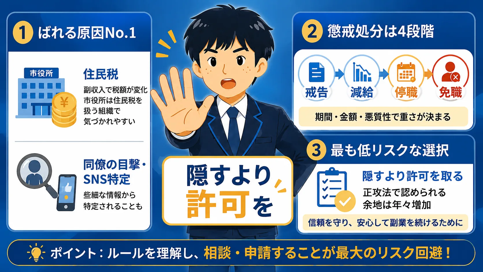 副業がばれる理由と懲戒処分(公務員 副業/解禁・禁止・できる・ばれる・許可)