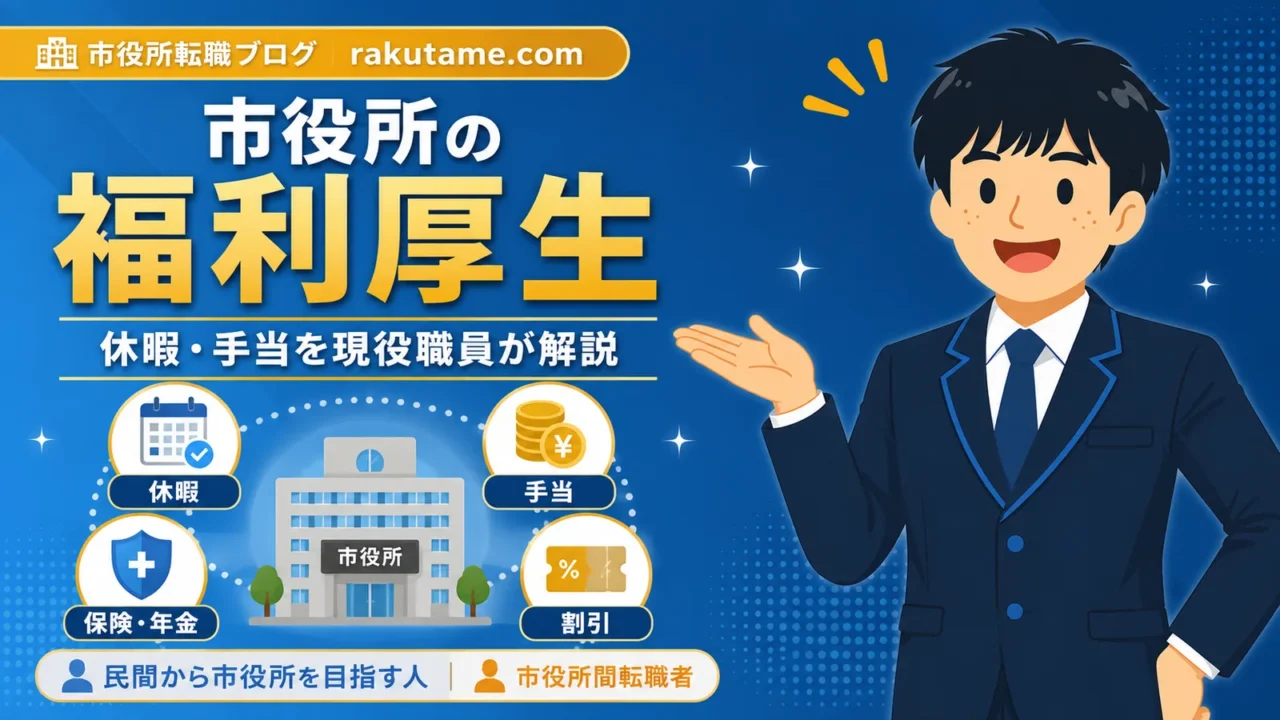 市役所の福利厚生｜休暇・手当を現役職員が解説（市役所 福利厚生／公務員 福利厚生）