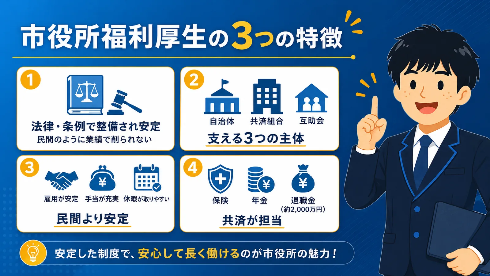 市役所福利厚生の特徴（市役所 福利厚生／公務員 福利厚生）