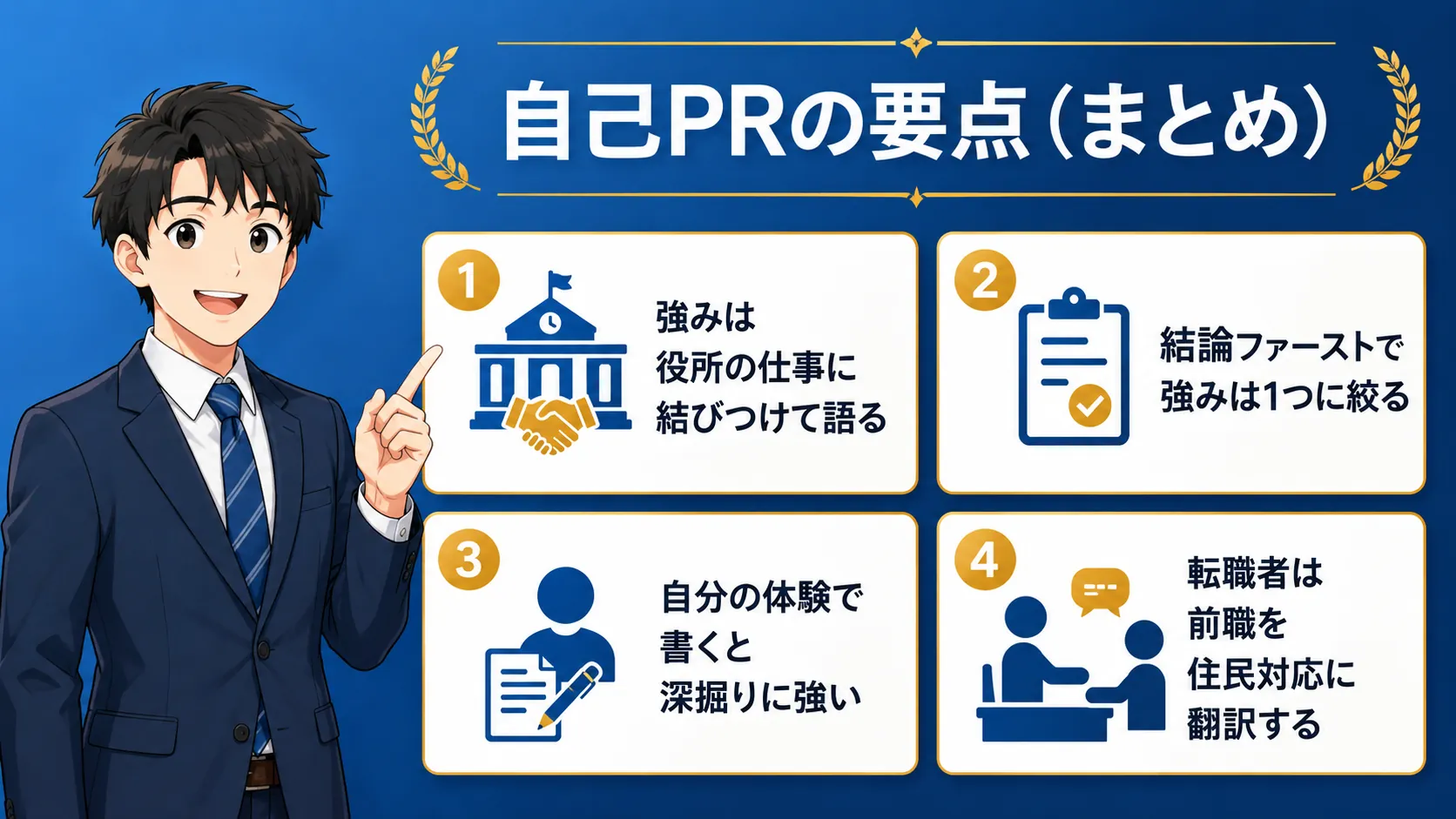 まとめ｜自己PRの要点（公務員 自己PR 例文）
