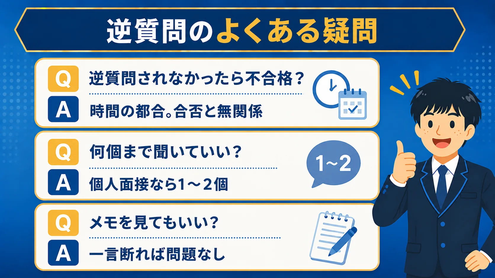 公務員面接の逆質問FAQの図解｜公務員面接の逆質問例20選