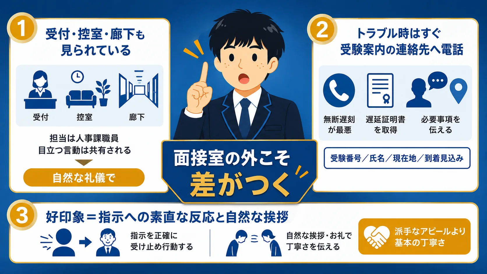 現役職員が見た当日の注意点(公務員 面接 流れ/公務員 面接 当日・持ち物・マナー)