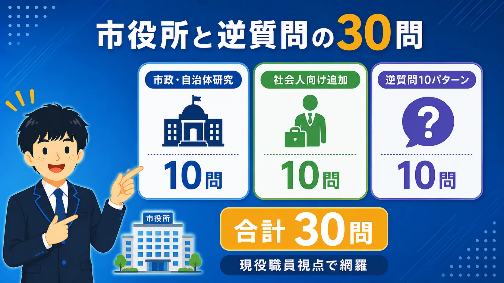市役所と逆質問の30問（公務員 面接 質問）