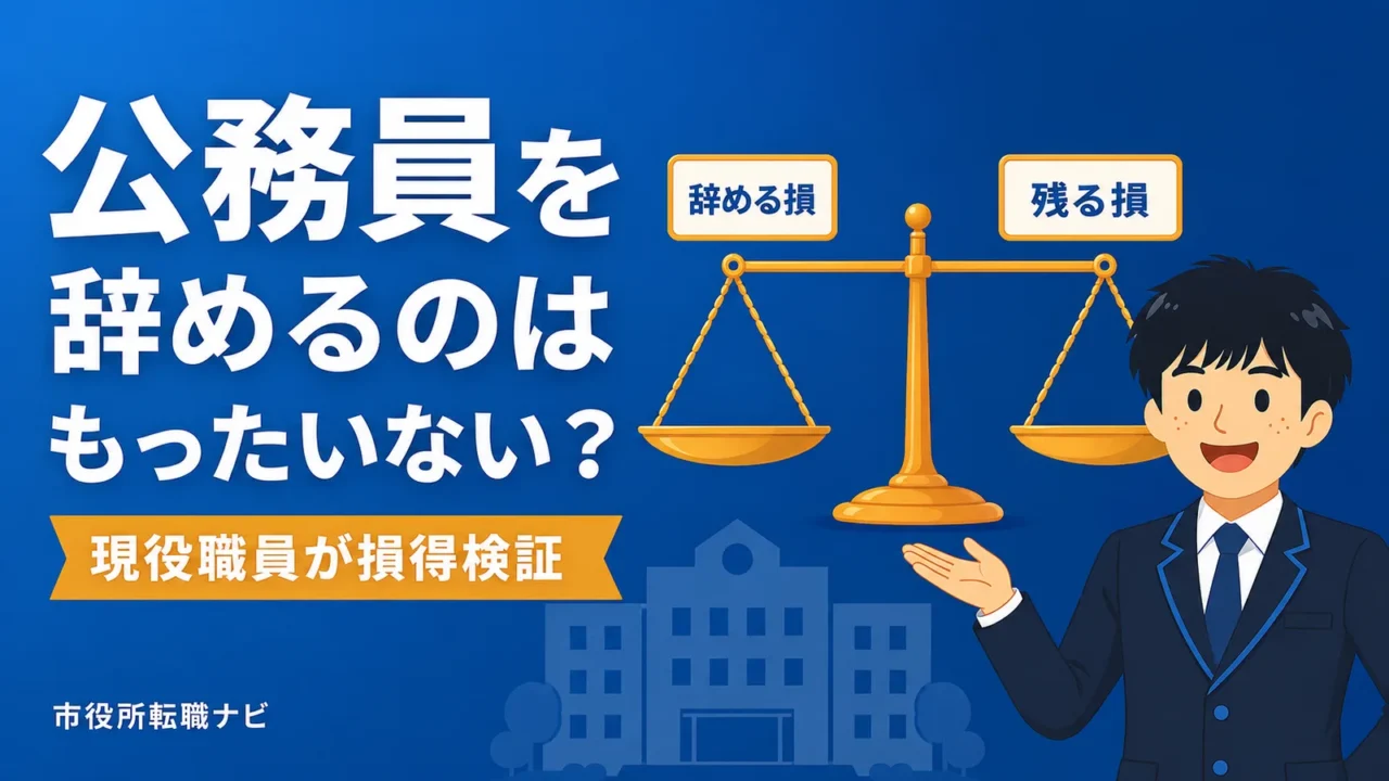 公務員を辞めるのはもったいない？現役職員が損得検証