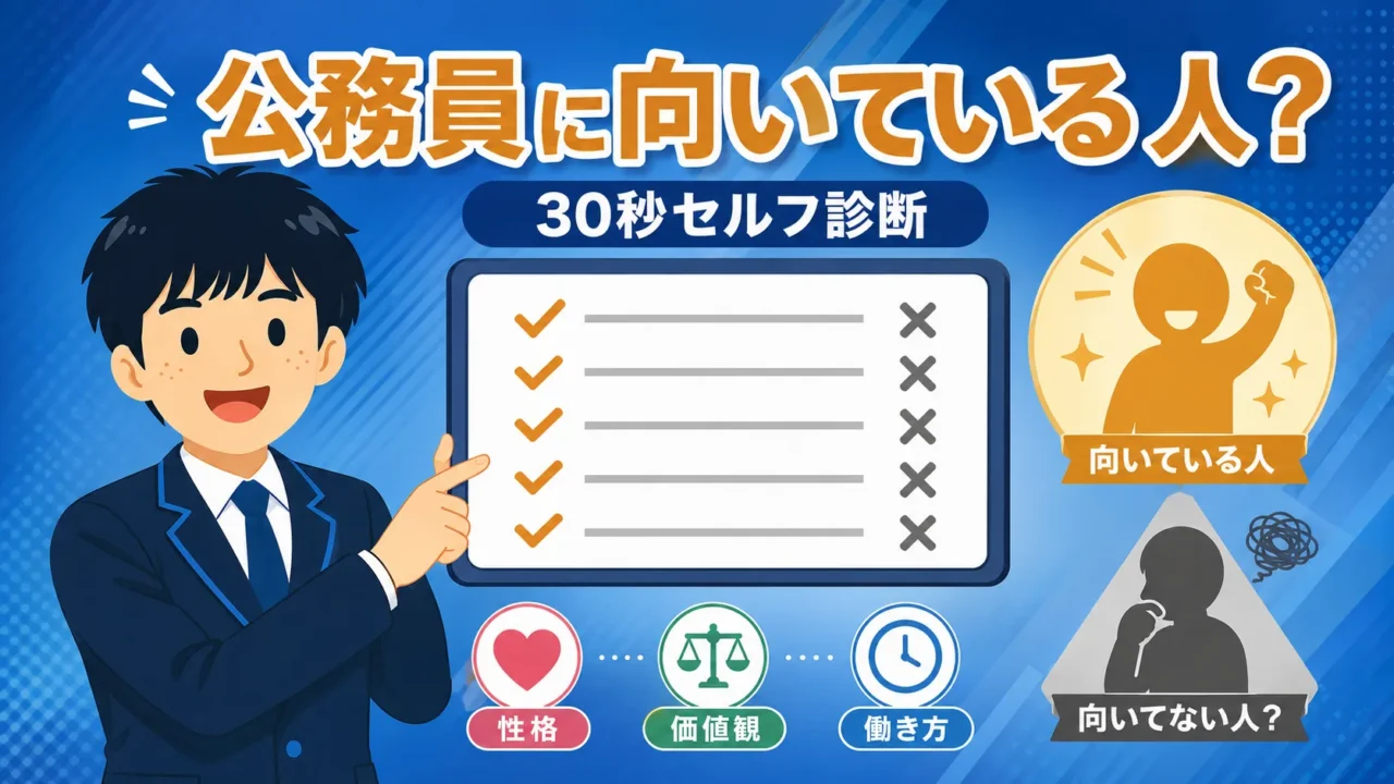公務員に向いている人・向いてない人の特徴｜現役が本音診断（公務員 向いている人／公務員 向いていない人・適性 診断・特徴）