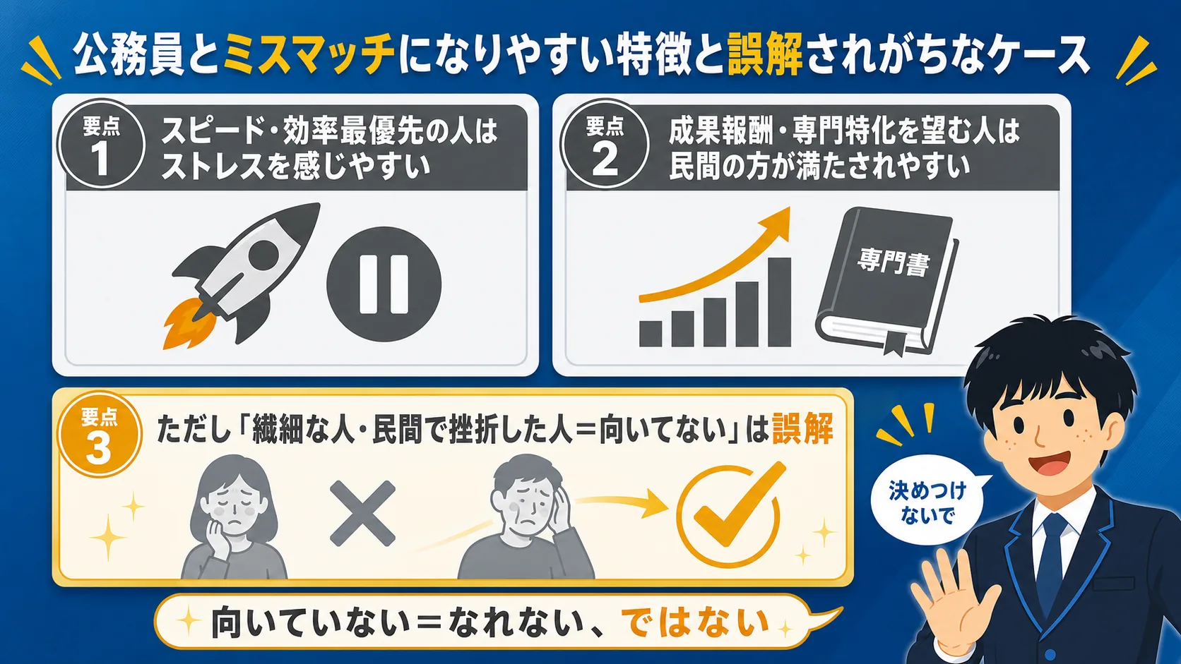 公務員に向いていない人の特徴(公務員 向いている人/公務員 向いていない人・適性 診断・特徴)