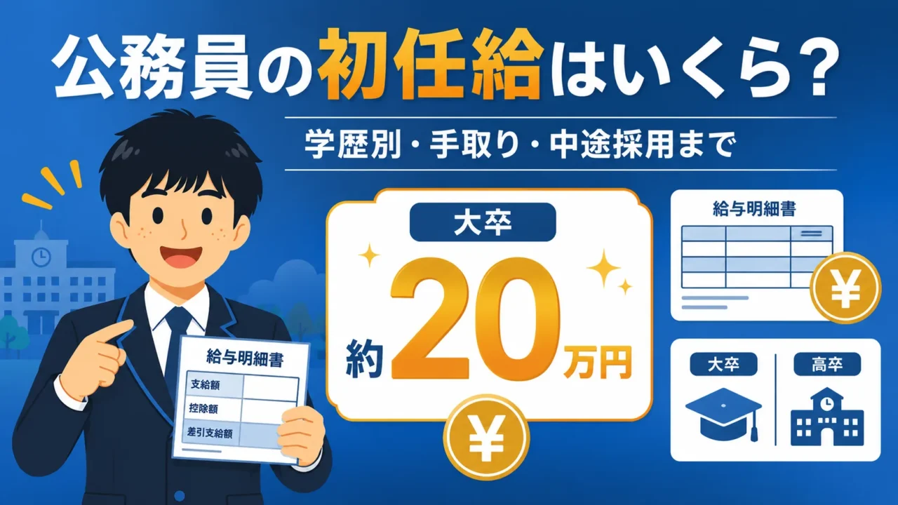 公務員の初任給｜高卒・大卒の手取りと中途の決め方を解説（公務員 初任給／公務員 初任給 大卒・高卒・手取り・中途）