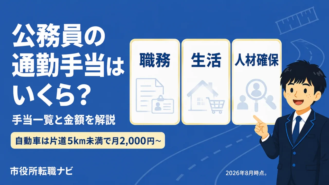 公務員の通勤手当はいくら？手当一覧と金額を解説（公務員 手当 一覧／公務員 通勤手当・手当 種類）