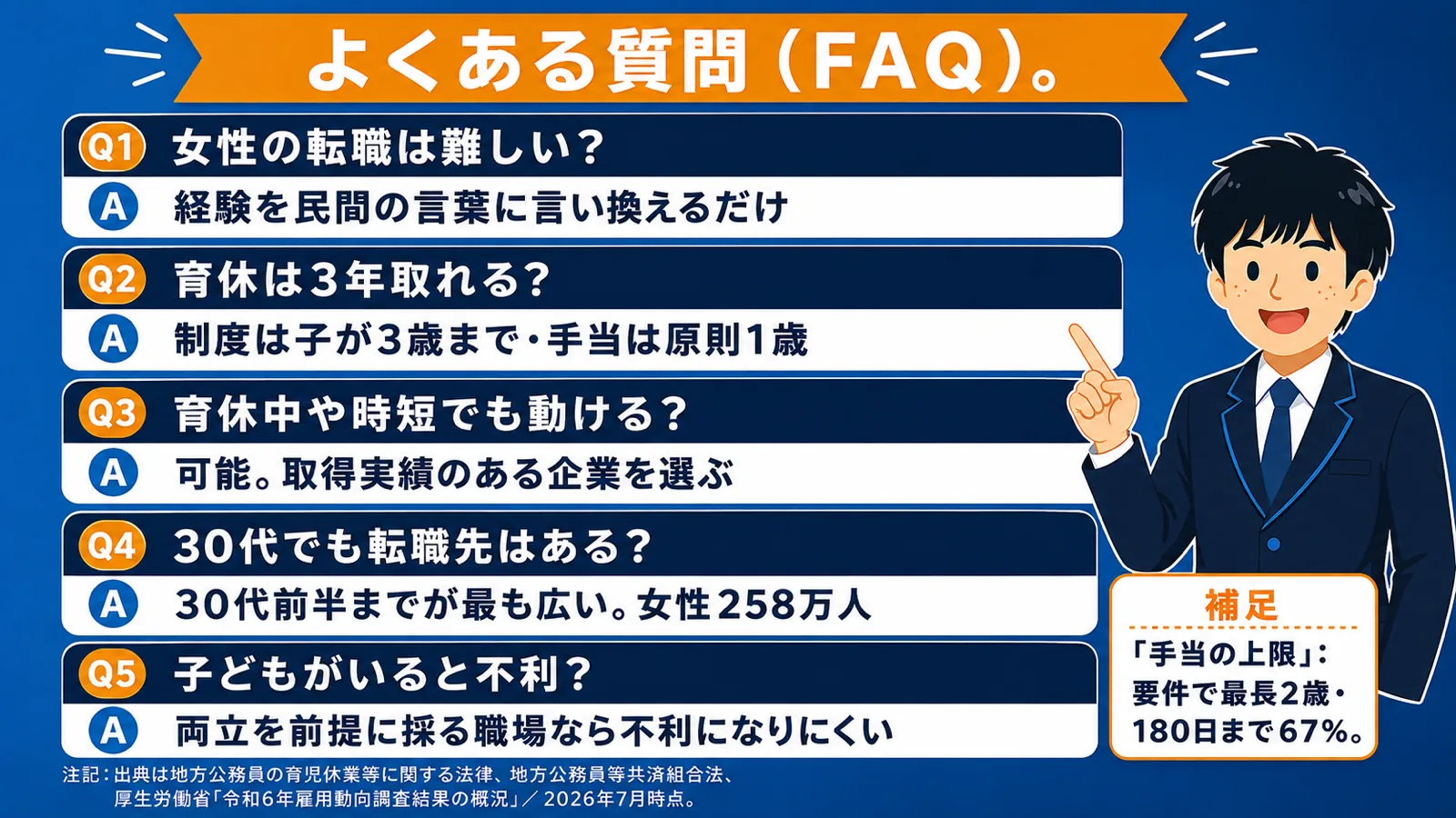 よくある質問（公務員 から転職 女性）