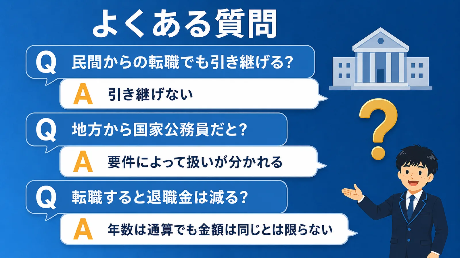 よくある質問｜公務員から公務員 転職 退職金