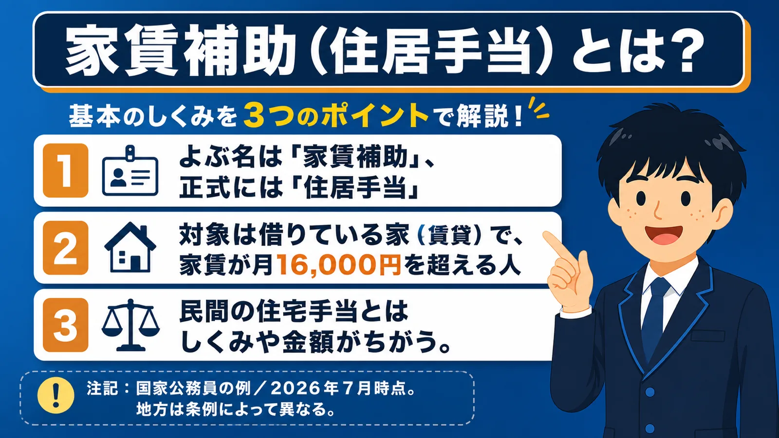 公務員の家賃補助とは(公務員 家賃補助/公務員 住居手当/国家公務員 住居手当/公務員 家賃補助 計算)