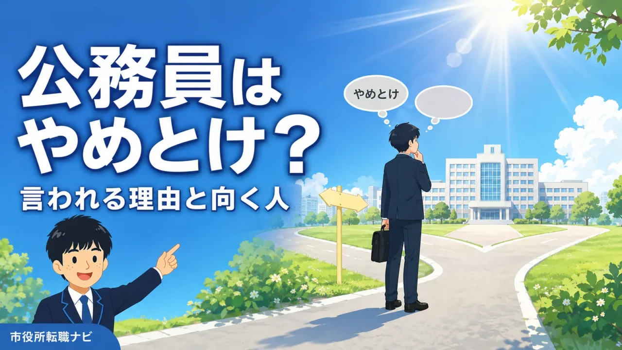 公務員はやめとけ？言われる理由と向く人を現役解説