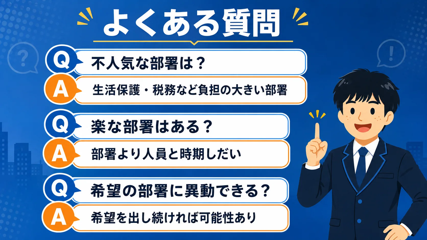 よくある質問(市役所 激務ランキング/市役所 激務部署/市役所 きつい部署/市役所 忙しい部署)