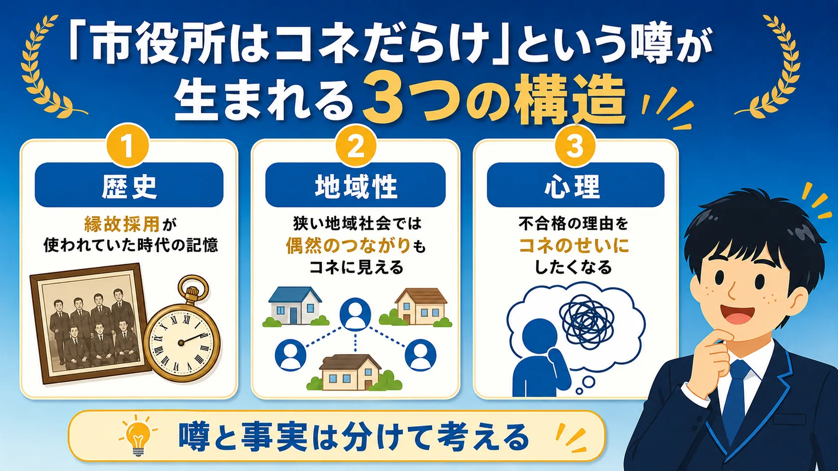 コネの疑念が生まれる3つの構造(市役所 コネ 採用/縁故採用・コネ採用 ある)