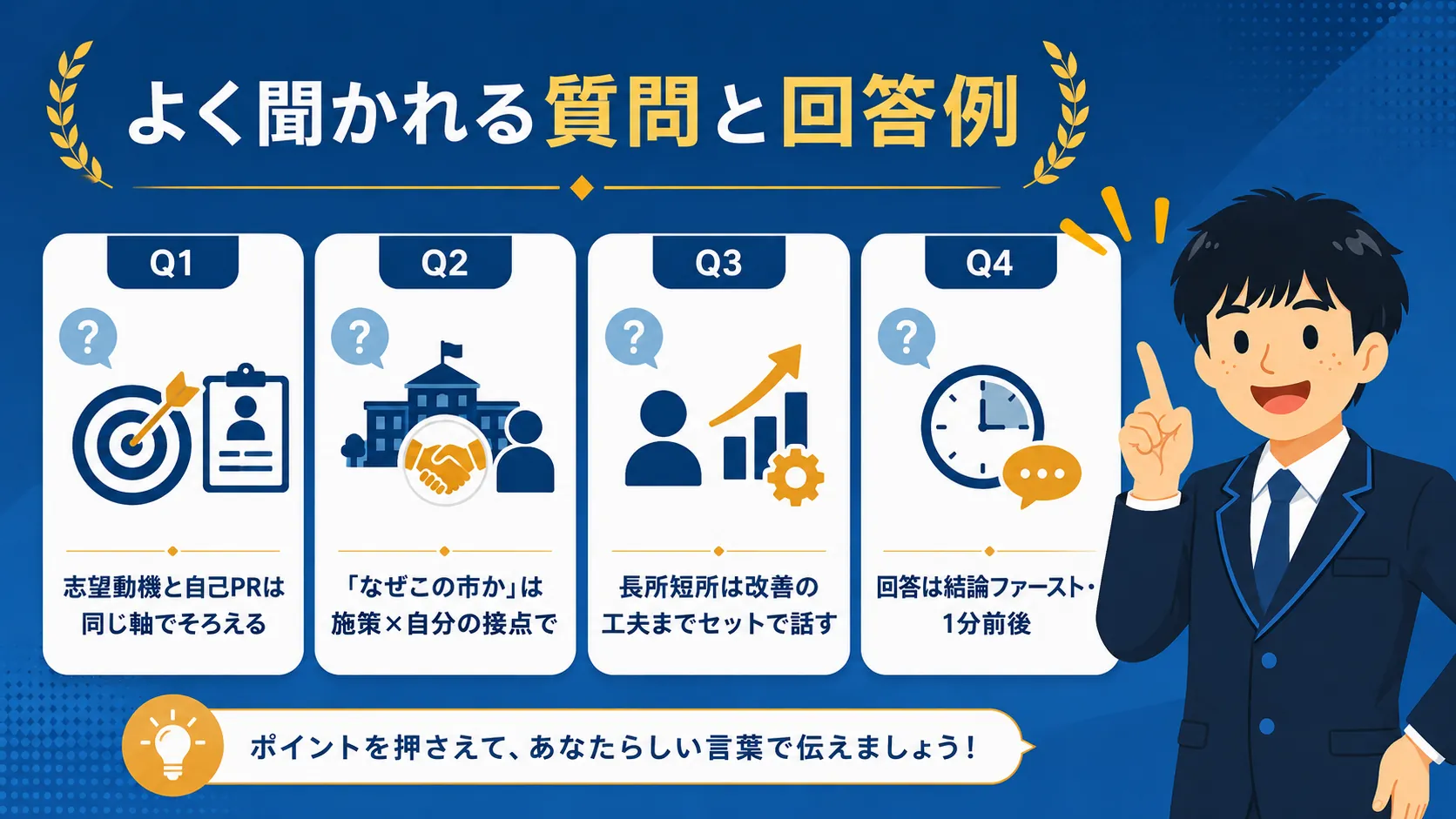 よく聞かれる質問と回答例(市役所 面接/市役所 面接 質問/市役所 面接 聞かれること)