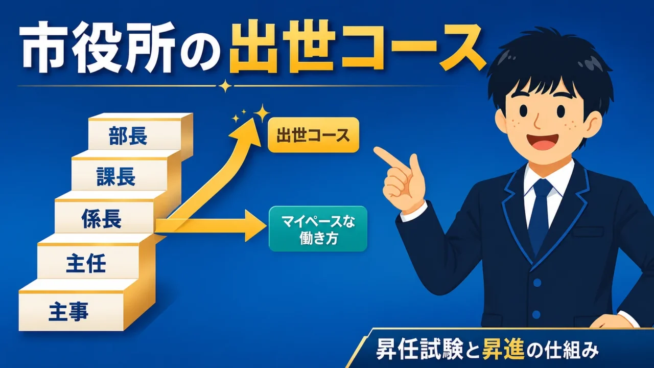 市役所の出世コースと昇任試験｜昇進の仕組みを現役職員が解説（市役所 出世／市役所 出世コース・市役所 昇任試験）