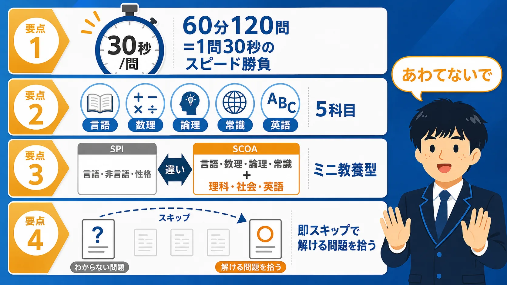 SCOA方式の特徴と対策(公務員 SPI/市役所 SPI・SCOA・教養型との違い)