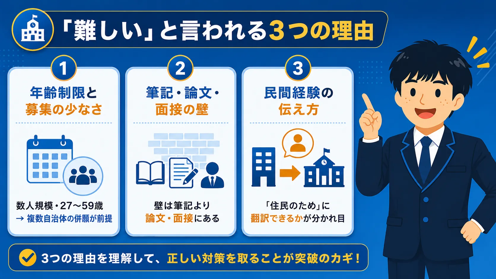 「難しい」と言われる3つの理由(市役所 転職 難しい)